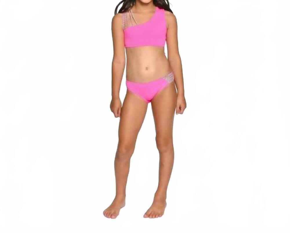 NEW PEIXOTO girls' olivia bikini set in pebble haute pink